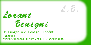 lorant benigni business card